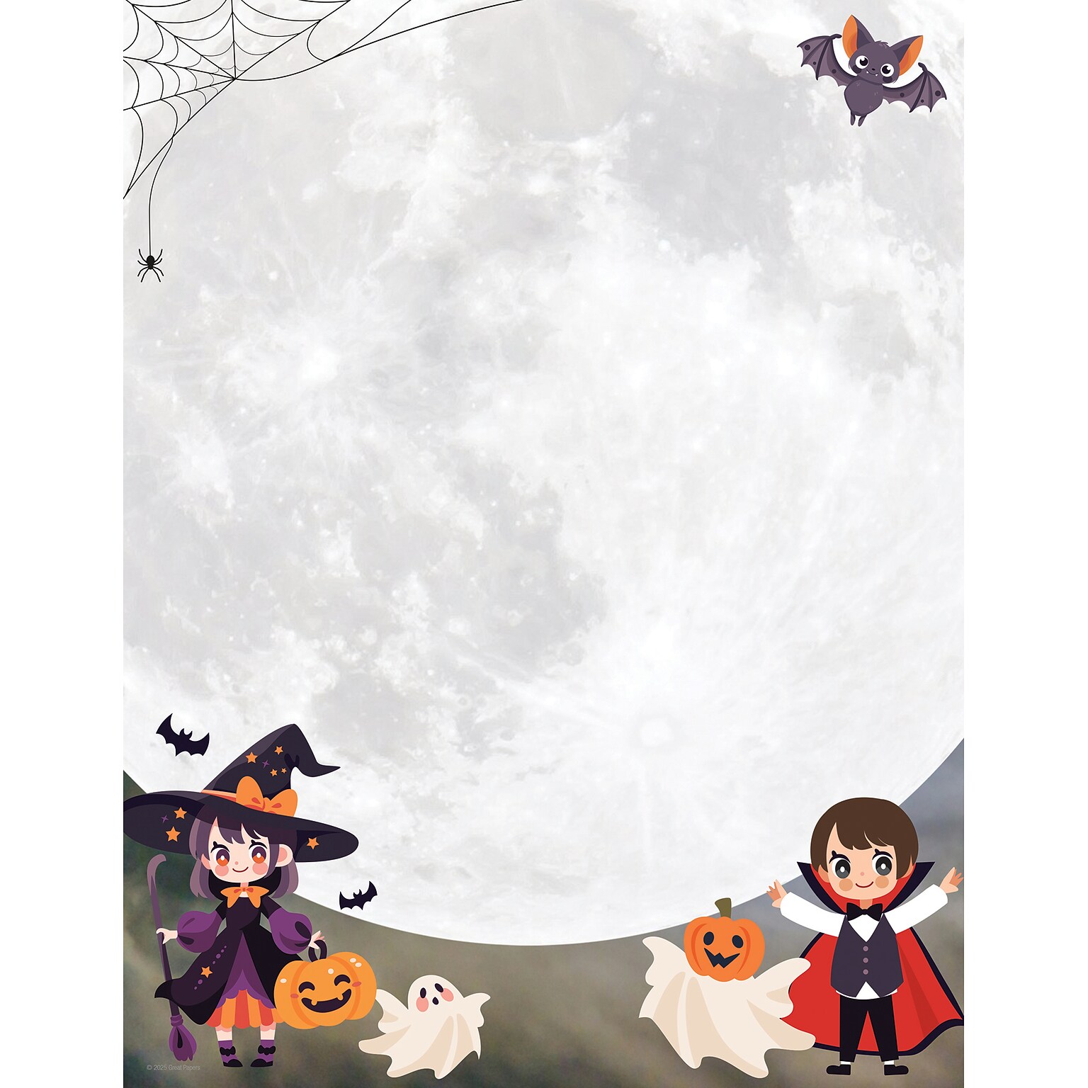 Great Papers! Spooky Halloween Moon Fall Letterhead, 50/Pack (2025044)