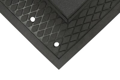 M + A Matting Traction Tread Grit Commercial Drainage Floor Mat, 3 x 5, Black (51135100)