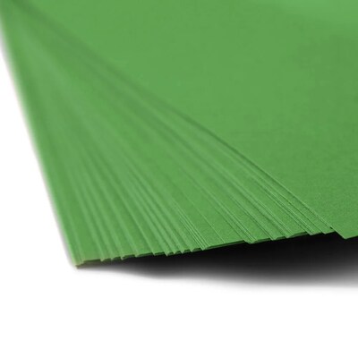 JAM Paper 30% Recycled Smooth Colored 8.5" x 11" Color Copy Paper, 32 lbs. Green, 50 Sheets/Pack (104083A)