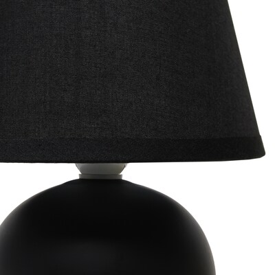 Creekwood Home Nauru 8.66" Traditional Petite Ceramic Orb Base Bedside Table Desk Lamp, Black (CWT-2004-BK)