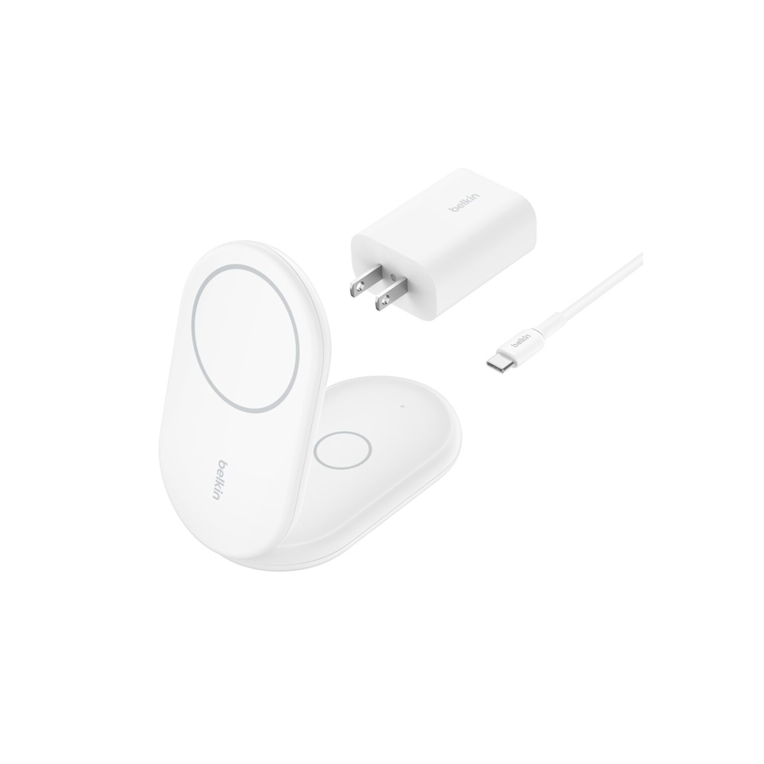 BelkinBoostCharge MagSafe Wireless Charging Stand for Apple, 15W, White (WIZ028TTWH)