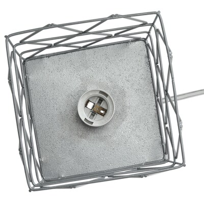 Creekwood Home Geometric Metal Cage 10" LED Table Lamp, Gray (CWT-1003-GY)