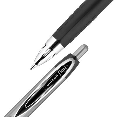 uni-ball 207 Retractable Gel Pens, Medium Point, 0.7mm, Black Ink, 5/Pack (1960239)