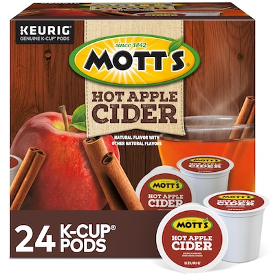 Motts Hot Apple Cider, 0.79 oz. Keurig K-Cup Pods, 24/Box (386040)