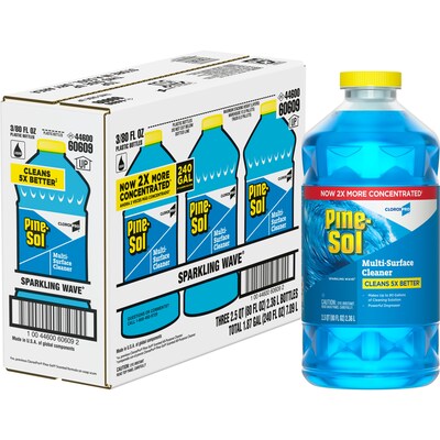 Pine-Sol Multi-Surface Cleaner/Degreaser, Sparkling Wave Scent, 80 Fl. Oz., 3/Case (60609)