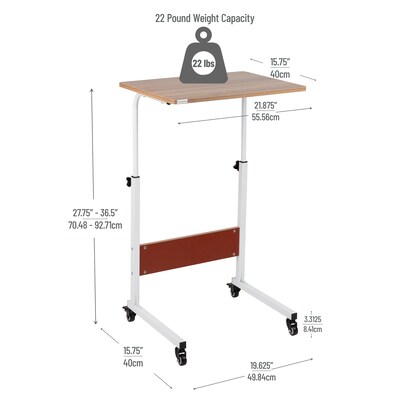 Mind Reader 21.8" Adjustable Standing Desk, Brown/White (OBRJUST-BRN)