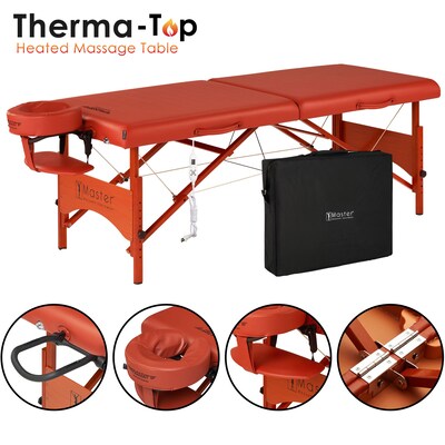 Master Massage Fairlane Therma-Top 28-Inch Portable Heated Massage Table Package, Cinnamon Color (26