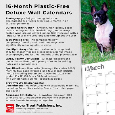 2026 BrownTrout For the Love of Boston Terriers 14" x 12" Monthly Wall Calendar (9798330707119)