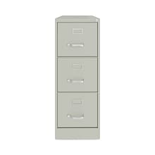 Hirsh Industries® Vertical Letter File Cabinet, 3 Letter-Size File Drawers, Light Gray, 15 x 22 x 40