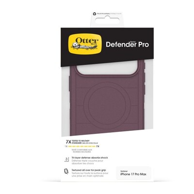 OtterBox Defender Pro MagSafe Compatible Phone Case for Apple iPhone 17 Pro Max, Shock Absorbing, Purple Mystery (77-98434)