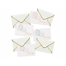 Better Office Delicate Pastel Floral Thank You Cards with Envelopes, 4 x 6, Assorted Colors, 50/Pa