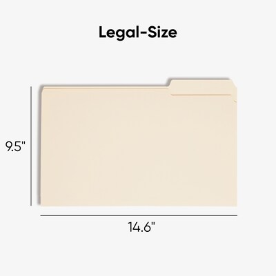 Smead Recycled File Folder, 1/3-Cut Tab, Legal Size, Manila, 100/Box (15330)