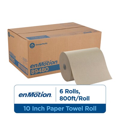 enmotion Recycled Hardwound Paper Towels, 1-Ply, 800 ft./Roll, 6 Rolls/Carton (89480)