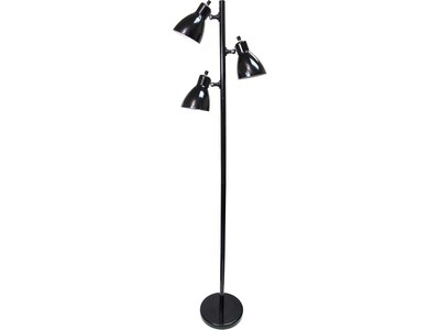 Creekwood Home Essentix 64 Metal Floor Lamp with Cone Shades (CWF-3002-BK)