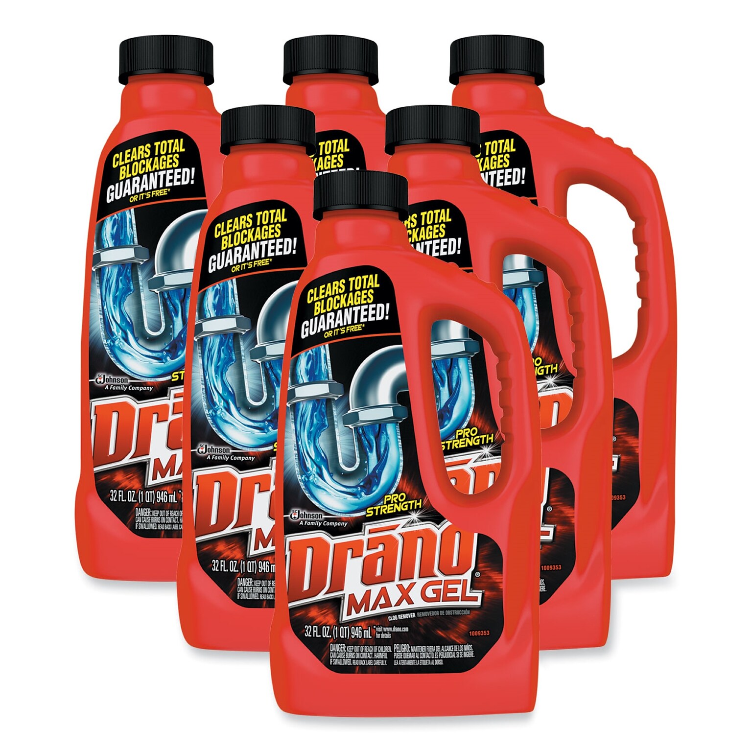 Drano Max Gel Clog Remover Degreaser, 32 oz., 12/Carton (694768)