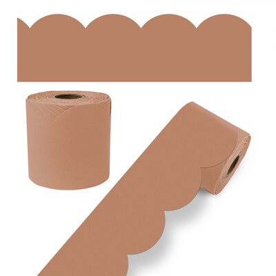 Carson Dellosa Education Rolled Scalloped Bulletin Board Border, 3" x 65', Cinnamon Spice, 3/Bundle (CD-108530-3)