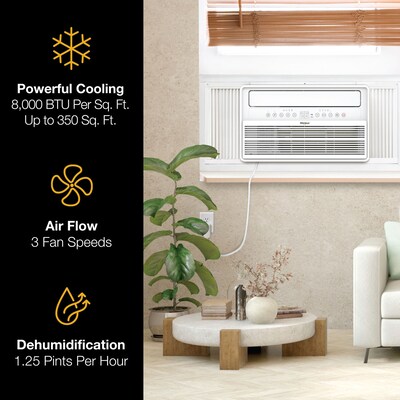 Whirlpool Energy Star 115-Volt 8,000 BTU Window Air Conditioner with Remote Control, White (WHAW-081IN)
