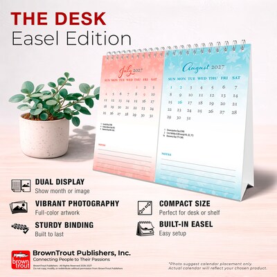 2027 BrownTrout Tuscan Delight 7.5" x 6" Monthly Wall Calendar, Assorted Colors (9798330709359)