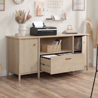 Sauder Whitaker Point 30"H Storage Credenza with 3 Shelves, Natural Maple (429375)