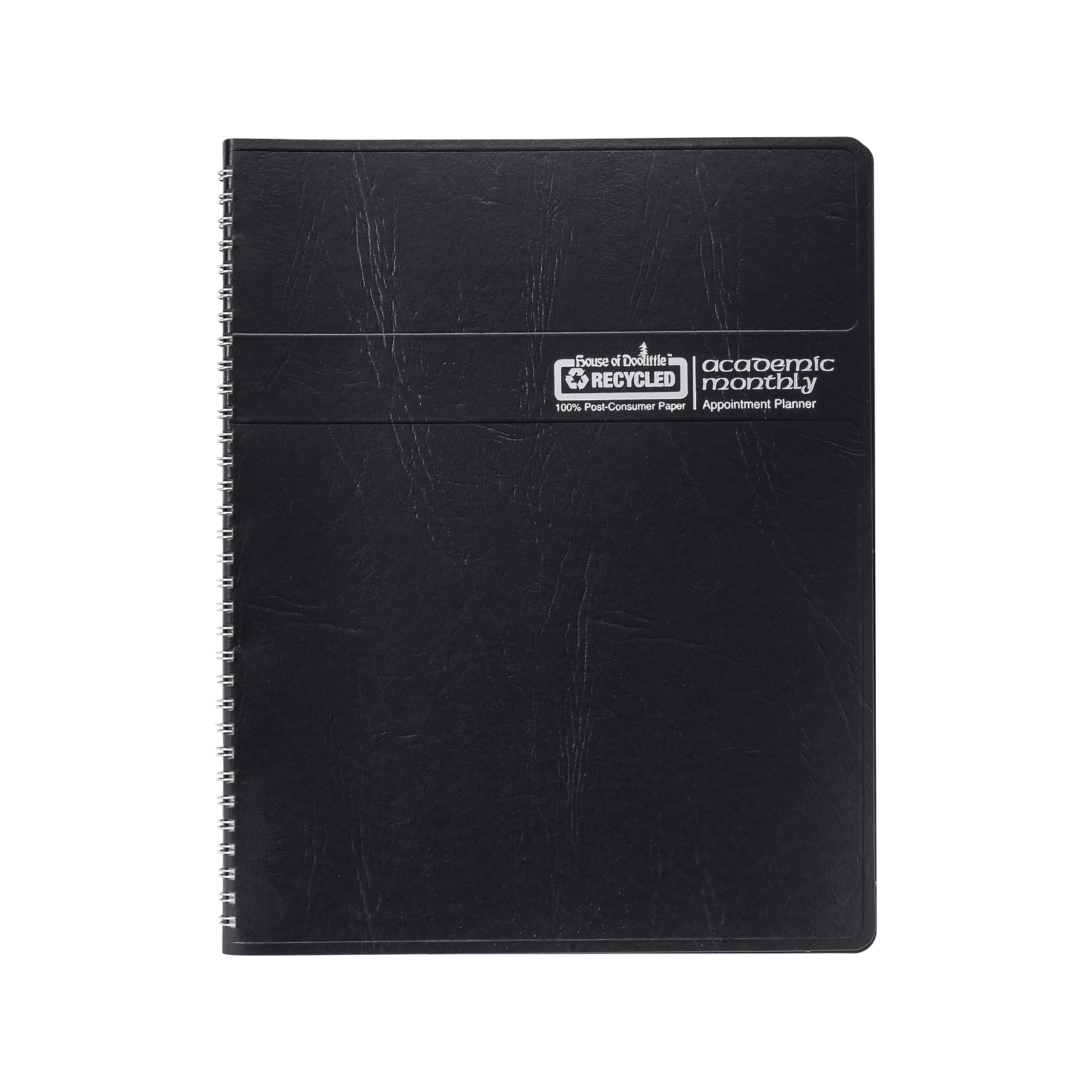 2024-2025 House of Doolittle 8.5 x 11 Academic Monthly Planner, Leatherette Cover, Black (26502-25)