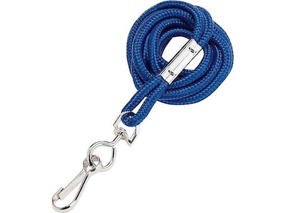 Staples Swivel Clip ID Badge Lanyards, Blue, 12-Pack (ST18917/18917)