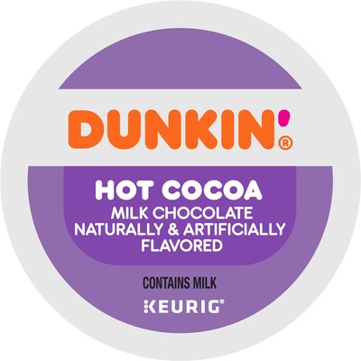 Dunkin' Milk Chocolate Hot Cocoa, 0.51 oz. Keurig® K-Cup® Pods, 22/Box (611247377215)