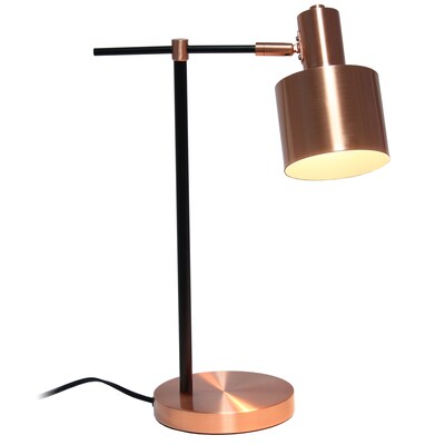 Lalia Home Studio Loft Mid Century Modern Metal 21.80" LED Table Lamp, Rose Gold (LHT-4001-RG)