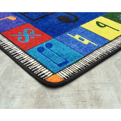 Joy Carpets Note Worthy Elementary Nylon 54 x 78 Machine Tufted Rug, Multicolored (1462C-01)
