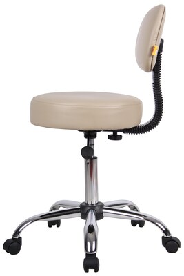 Boss Caressoft Armless Doctor's Stool with Backrest, Beige (B245-BG)