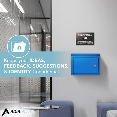 AdirOffice Steel Multipurpose Interoffice Mailbox Drop Box, Medium, Blue (631-02-BLU-PKG)