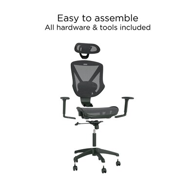 Union & Scale™ FlexFit™ Dexley Ergonomic Mesh Swivel Task Chair, Black (UN56946)
