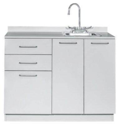 Viva Comfort 36.75H x 42W Exam Room Medical Cabinet With Sink, 2-Doors, 3-Drawers, Gray (ADIME902-BASE-42-RS-GRY-MK)