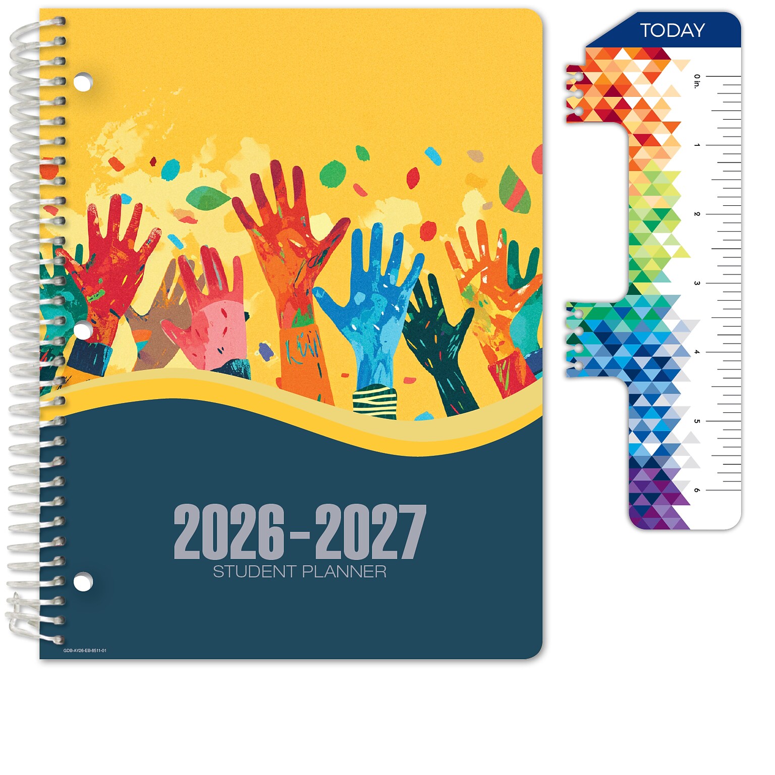 2026-2027 Global Printed Products Teamwork 8.5 x 11 Academic Year Weekly & Monthly Student Planner, Paperboard Cover