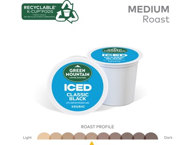 Green Mountain Coffee Roasters Classic Black Iced Coffee Keurig® K-Cup® Pods, Medium Roast, 24/Box (5000372042)