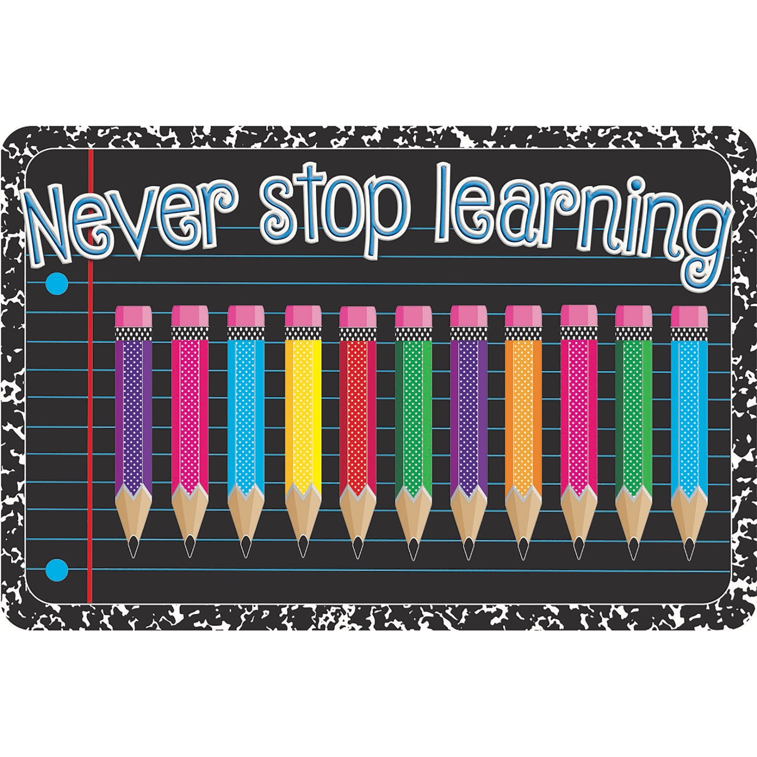 Ashley Productions The Original Fun Mat, Welcome Mat, 15.5 x 23.5, Never Stop Learning Welcome (ASH91538)