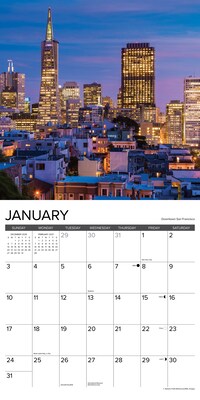 2027 Willow Creek San Francisco 12" x 12" Monthly Wall Calendar, Assorted Colors (62135)