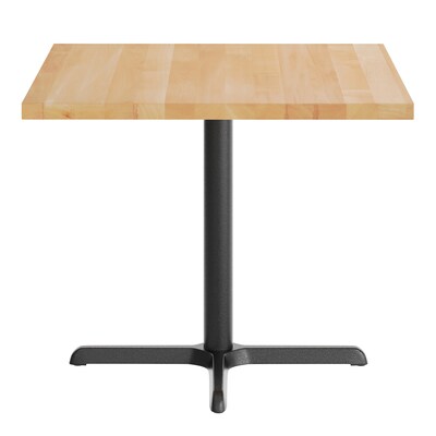 Flash Furniture Bennett Square Shaped Wooden Commercial Indoor Table, 36" x 36", Natural Top/Black Base (GSFSQ36NTT3030)