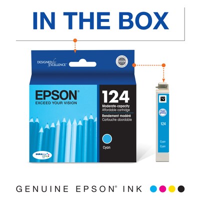 Epson T124 Cyan Standard Yield Ink Cartridge