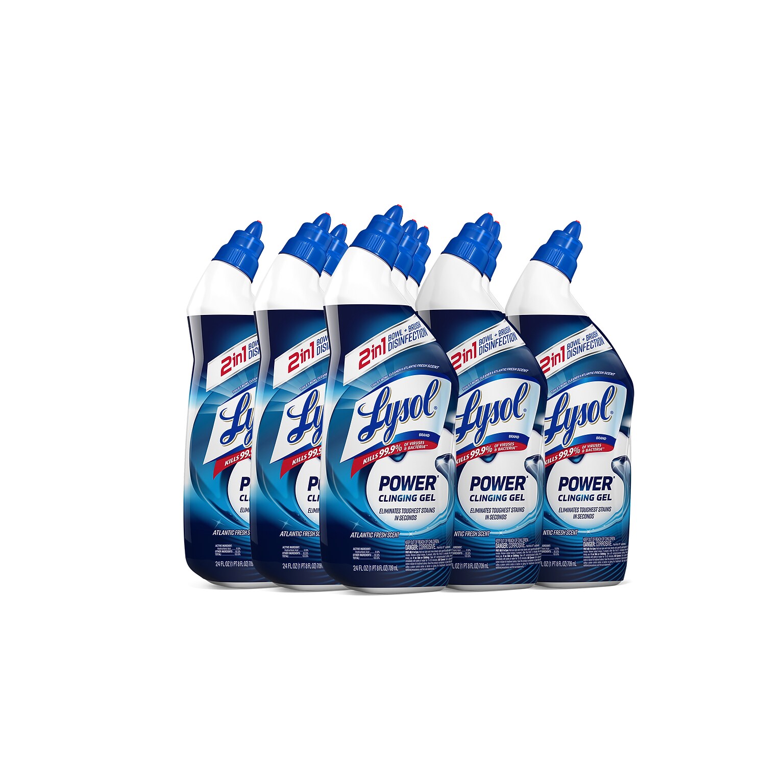 Lysol Toilet Bowl Cleaner, Atlantic Fresh Scent, 24 fl. oz., 9/Carton (19200-98012CT)