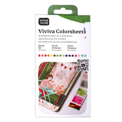 Viviva Watercolor Paint Colorsheets Pallette, Assorted Colors, 16 Colors/Set  (VIV276003)