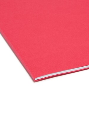 Smead File Folder, Reinforced Straight-Cut Tab, Letter Size, Red, 100/Box (12710)