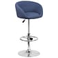 Flash Furniture Contemporary Fabric Adjustable Height Barstool with Back, Blue (CHTC31066LBLFAB)