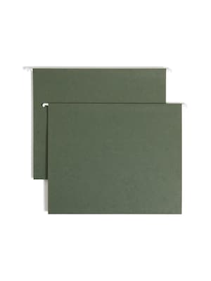 Smead Box Bottom Hanging File Folders, 1 Expansion, Letter Size, Standard Green, 25/Box (64239)