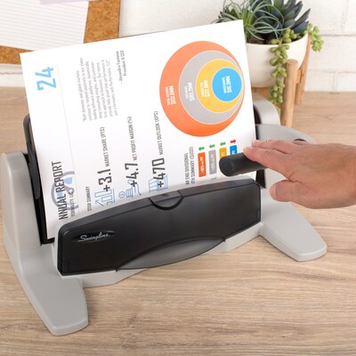 Swingline® LightTouch® Heavy Duty 2-7 Hole Punch, 40 Sheet Capacity, Gray (A7074357)