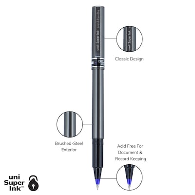 uniball Deluxe Rollerball Pen, Micro Point, 0.5mm, Blue Ink (60027)