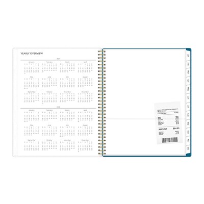 2027 Blue Sky Bakah Blue 8.5" x 11" Calendar Year Weekly & Monthly Planner, Plastic Cover (137261-27)