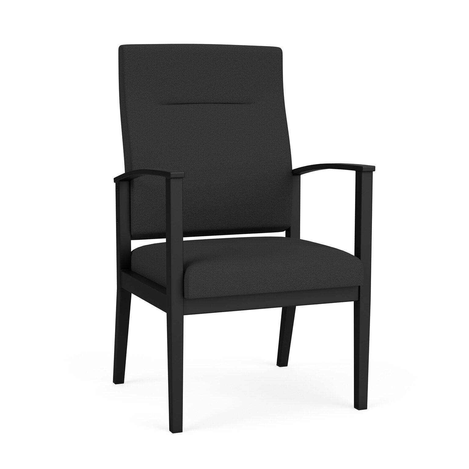 Lesro Amherst Steel Fabric Guest Chair, Open House Graphite/Black (AS1108.SBK-01OHGP)