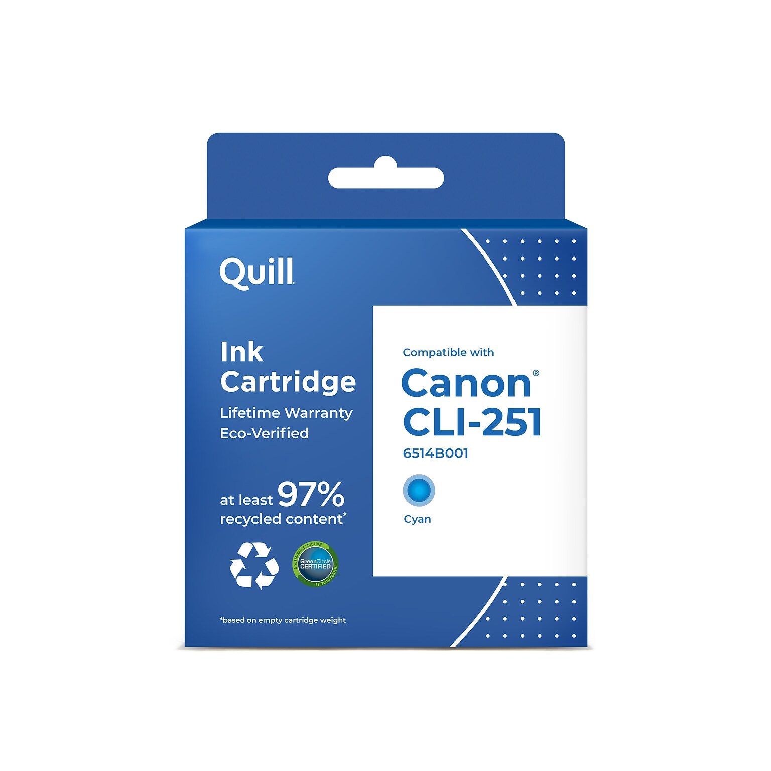 Quill Brand® Remanufactured Cyan Standard Yield Ink Cartridge Replacement for Canon CLI-251 (6514B001) (Lifetime Warranty)