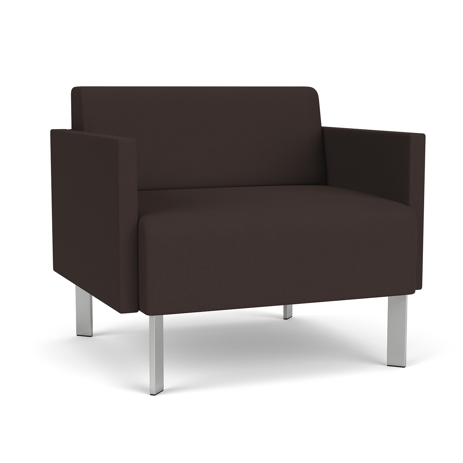 Lesro Luxe Fabric Bariatric Lounge Chair, Open House Coffee Bean/Silver (LX1401.FSV-01OHCB)