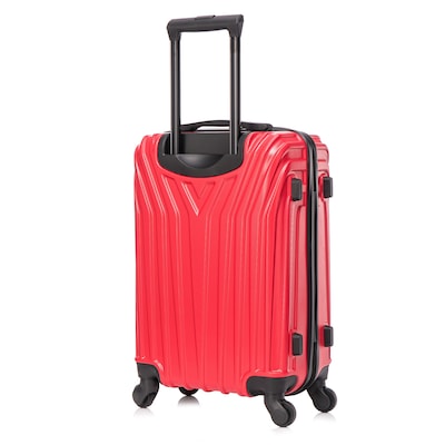 InUSA Vasty 22.44" Hardside Suitcase, 4-Wheeled Spinner, TSA Checkpoint Friendly, Red (IUVAS00S-RED)